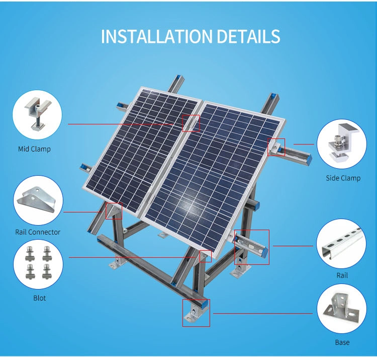 Solution Supplier Ground Solar Energy Mounting Structures System with Ground Screw