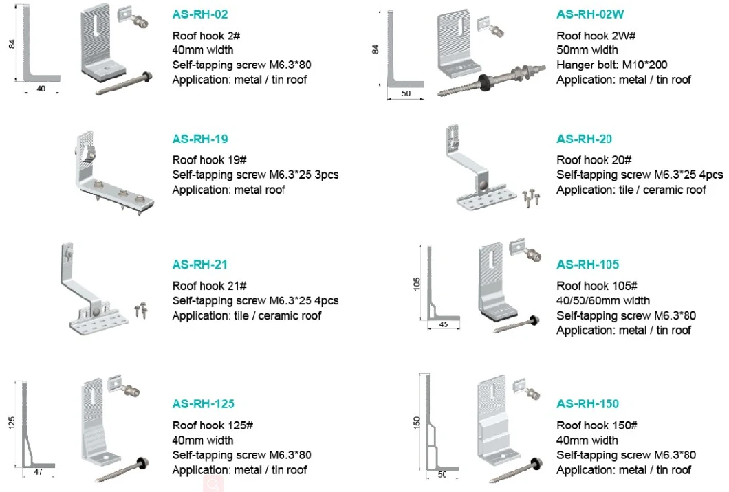 Good Quality Solar Panel Bracket Hook Kit