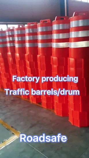 Barrera reflectante de advertencia de barril de seguridad vial de barriles de choque de tambor de tráfico PE naranja
