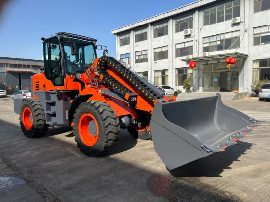 Sistema hidráulico del cargador frontal 1.5ton 55kw 0.6cbm de la rueda telescópica del aumento de la montaña nuevo