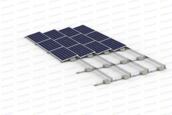 Sistema de montaje de balasto solar de cimentación de hormigón con abrazadera final