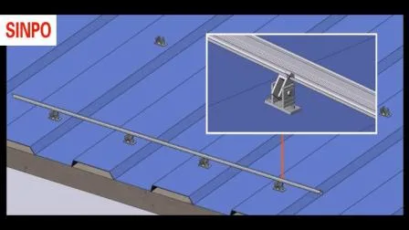 El fabricante personaliza la estructura de aluminio para el sistema de paneles solares fijos en la azotea de metal